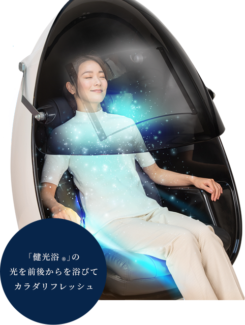 「健光浴&reg;」の光を前後からを浴びてカラダリフレッシュ